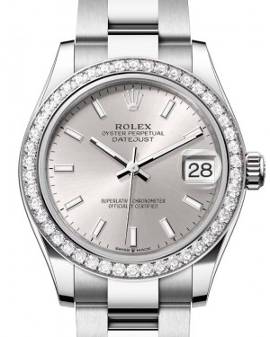 Rolex Datejust 31 White Gold/Steel Silver Index Dial & Diamond Bezel Oyster Bracelet 278384RBR - BRAND NEW
