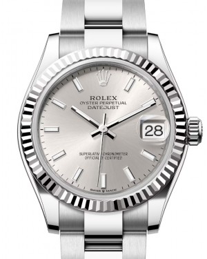 Rolex Datejust 31 White Gold/Steel Silver Index Dial & Fluted Bezel Oyster Bracelet 278274 - BRAND NEW