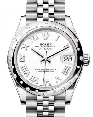 Rolex Datejust 31 White Gold/Steel White Roman Dial & Diamond Bezel Jubilee Bracelet 278344RBR - BRAND NEW