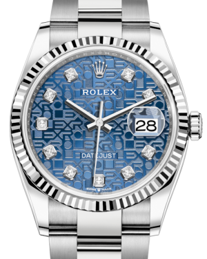 Rolex Datejust 36 White Gold/Steel Blue Jubilee Diamond Dial & Fluted Bezel Oyster Bracelet 126234 - BRAND NEW