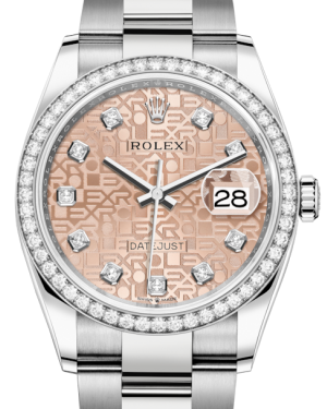 Rolex Datejust 36 White Gold/Steel Pink Jubilee Diamond Dial & Diamond Bezel Oyster Bracelet 126284RBR - BRAND NEW
