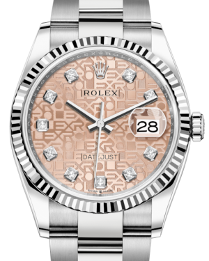 Rolex Datejust 36 White Gold/Steel Pink Jubilee Diamond Dial & Fluted Bezel Oyster Bracelet 126234 - BRAND NEW