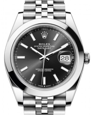 Rolex Datejust 41 Stainless Steel Black Index Dial Smooth Bezel Jubilee Bracelet 126300 - BRAND NEW