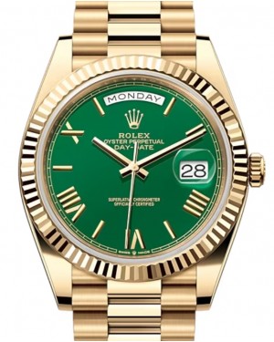 Rolex Day-Date 40 President Yellow Gold Green Roman Dial 228238 - BRAND NEW