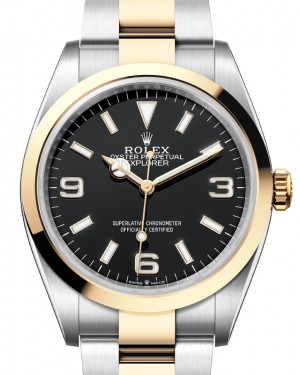 Rolex Explorer I Steel/Yellow Gold Black 36mm Dial 124273 - PRE-OWNED