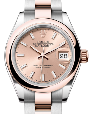 Rolex Lady Datejust 28 Rose Gold/Steel Rose Index Dial & Smooth Domed Bezel Oyster Bracelet 279161 - BRAND NEW