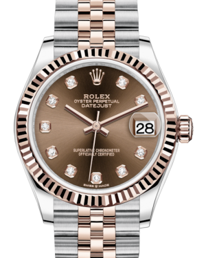 Two-Tone Everose-Gold/Steel Chocolate Rolex Lady-Datejust 31 Watches ON SALE