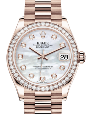 Rolex Lady-Datejust 31 Rose Gold/Steel White Mother Of Pearl Diamond Dial  Domed Set With Diamonds Bezel Jubilee Bracelet 278341RBR BRAND NEW |  islamiyyat.com