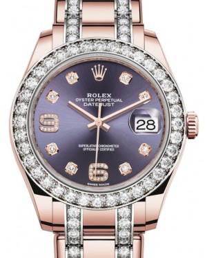 Everose Gold & Diamond Pearlmaster Bracelet - Rolex Pearlmaster 39 Watches  ON SALE