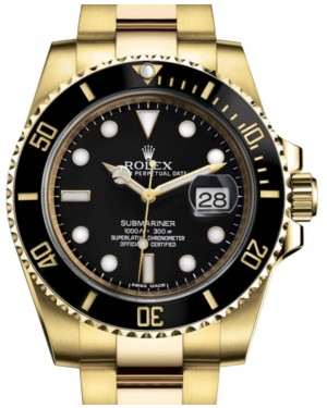Rolex Submariner Date Yellow Gold 40mm Black Dial 116618LN - BRAND NEW