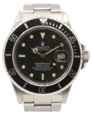 Rolex Submariner 16800 Men's 40mm Black Stainless Steel Oyster Date - PRE-OWNED