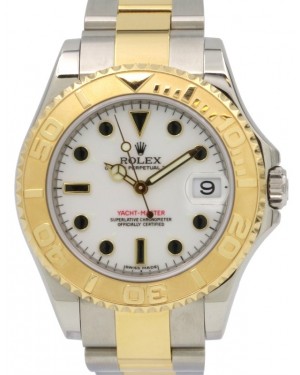 Rolex Yacht-Master 35 168623-WHT White Black Dial Yellow Gold Bezel Yellow Gold Stainless Steel Oyster - BRAND NEW