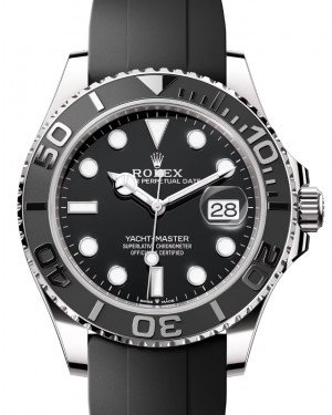 Rolex Yacht-Master 42 White Gold Black Dial & Matte Black Oysterflex Strap 226659 - PRE-OWNED