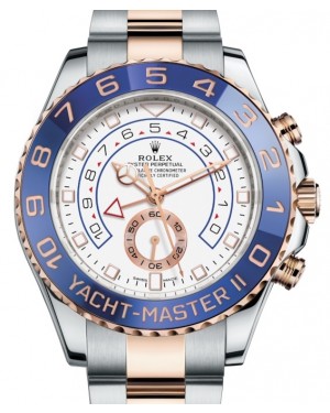 Rolex Yacht-Master II Rose Gold/Steel 44mm White "Mercedes Hands" 116681 - PRE-OWNED