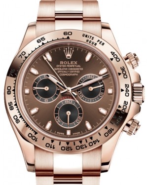 Rolex Daytona Rose Gold Chocolate Dial Oyster Bracelet 116505 - PRE-OWNED