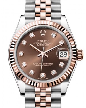 Rolex Datejust 31 Rose Gold/Steel Chocolate Dial & Fluted Bezel Jubilee Bracelet 278271 - BRAND NEW