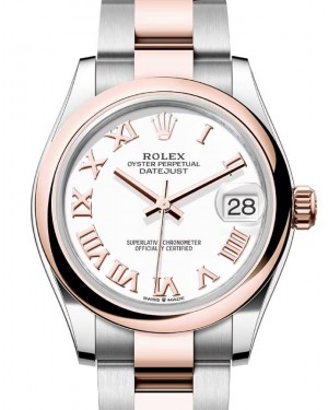 Rolex Datejust 31 Rose Gold/Steel White Dial & Smooth Domed Bezel Oyster Bracelet 278241 - BRAND NEW