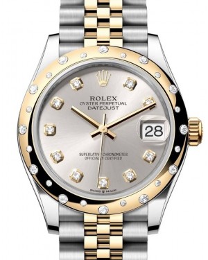 Rolex Datejust 31 Yellow Gold/Steel Silver Dial & Domed Set Diamond Bezel Jubilee Bracelet 278343RBR - BRAND NEW