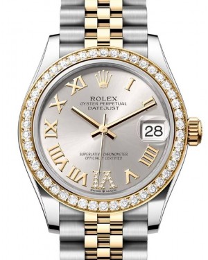 Rolex Datejust 31 Yellow Gold/Steel Silver Roman Dial & Diamond Bezel Jubilee Bracelet 278383RBR - BRAND NEW