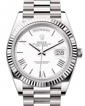 Rolex Day-Date 40 President White Gold White Index/Roman Dial 228239
