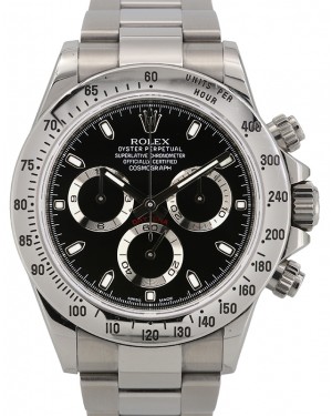 Rolex Daytona Chronograph Stainless Steel Black 40mm 116520 - PRE-OWNED