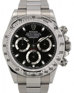 Rolex Cosmograph Daytona Stainless Steel 40mm Black Dial 116520 