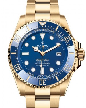 Rolex Deepsea Yellow Gold 44mm Blue Dial Oyster Bracelet 136668LB