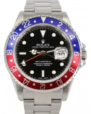 Rolex GMT-Master II Stainless Steel 40mm "Pepsi" Blue/Red Bezel SEL Oyster Bracelet No Holes Case 16710 - 2004-08