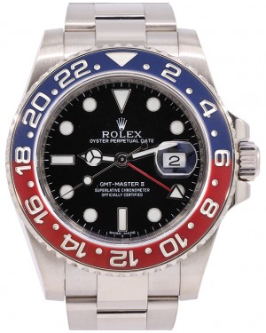Rolex GMT-Master II "PEPSI" White Gold Black Dial & Red/Blue Ceramic Bezel Oyster Bracelet 116719BLRO - PRE-OWNED