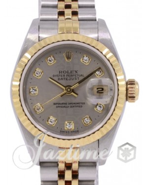 Rolex Lady-Datejust Yellow Gold/Steel 26mm Silver Diamond Jubilee 69173