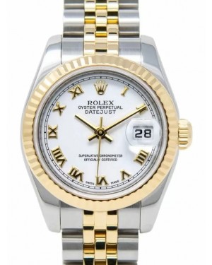 Rolex Lady Datejust 26 Yellow Gold/Steel 179173 White Roman Jubilee - PRE-OWNED
