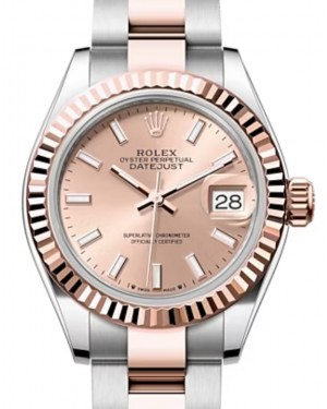 Rolex Lady Datejust 28 Rose Gold/Steel Rose Index Dial & Fluted Bezel Oyster Bracelet 279171 - BRAND NEW