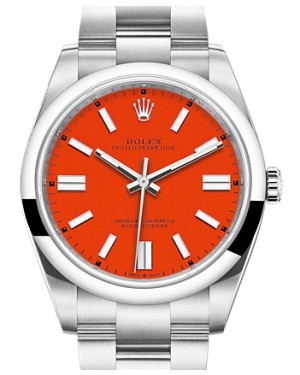 Rolex Oyster Perpetual 41 Red Coral Index Dial 124300 - BRAND NEW