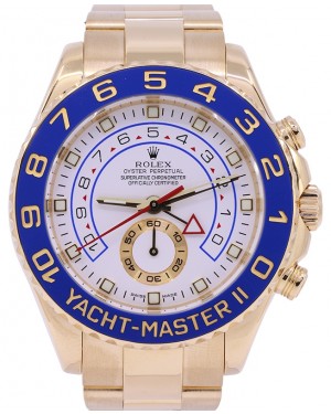 Rolex Yacht-Master II Yellow Gold White 44mm Dial Gold Hands 116688 - PRE-OWNED