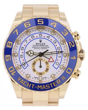 Rolex Yacht-Master II Yellow Gold White Dial Mercedes Hands 116688 - PRE-OWNED
