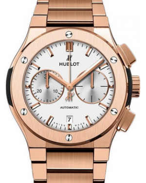 Hublot Classic Fusion King Gold 520.OX.2610.OX Silver Index Chronograph Rose Gold 45mm - BRAND NEW