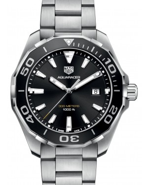 Tag Heuer Aquaracer Stainless Steel Black Index Dial & Stainless Steel Bracelet WAY101A.BA0746 - BRAND NEW