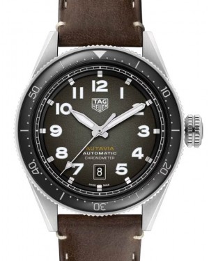 Tag Heuer Autavia Stainless Steel 42mm Black Dial Leather Strap WBE5114.FC8266 - BRAND NEW