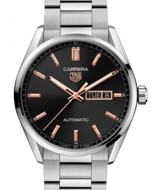 Tag Heuer Carrera Day-Date Stainless Steel 41mm Black Dial WBN2013.BA0640 - BRAND NEW
