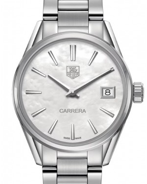 Tag Heuer Carrera Quartz Stainless Steel 32mm White Mother Of Pearl Dial WAR1311.BA0778 - BRAND NEW