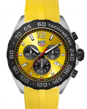 Tag Heuer Formula 1 Quartz Chronograph Stainless Steel 43mm Yellow Dial CAZ101AM.FT8054 - BRAND NEW