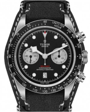 Tudor Black Bay Chrono Steel Black Dial 41mm Leather Strap M79360N-0005