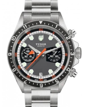 Tudor Sport Watches Heritage Chrono Stainless Steel 42mm Grey/Black Dial Bracelet M70330N-0006 - BRAND NEW