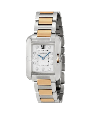 CARTIER WT100024 TANK ANGLAISE PINK GOLD STEEL, DIAMONDS BRAND NEW