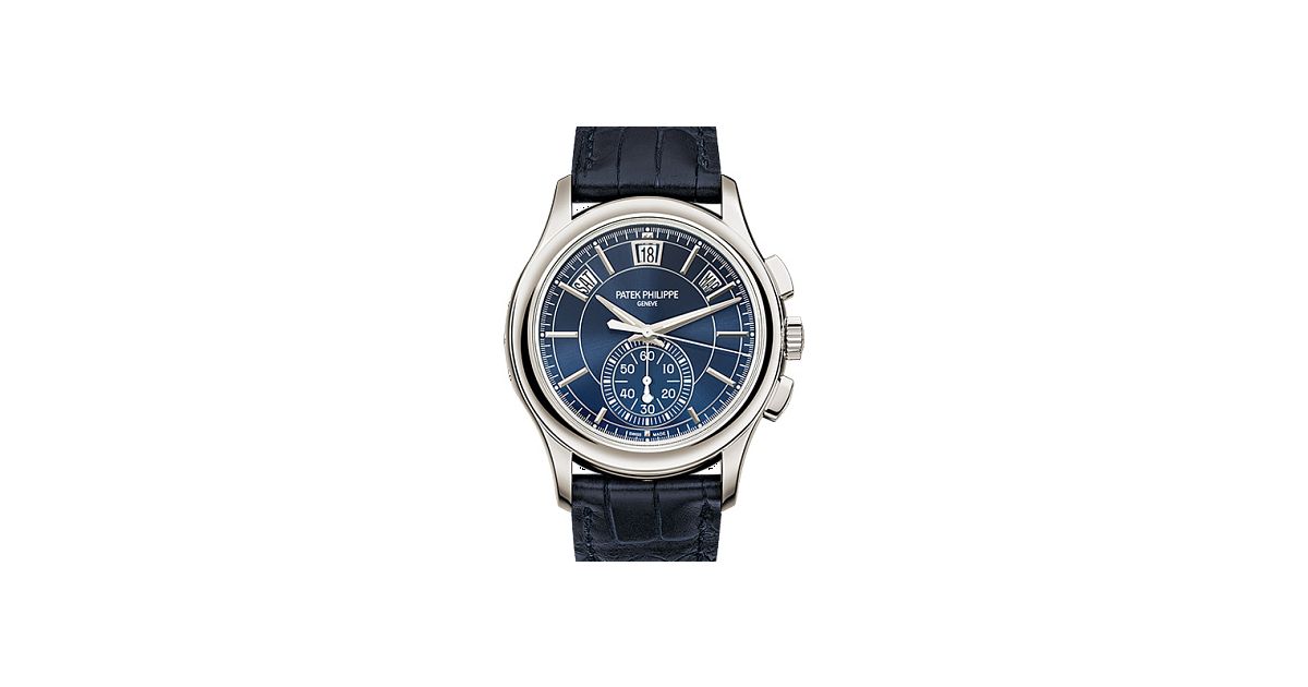 Patek Philippe Complications Annual Calendar Chronograph Platinum Blue Dial 5905P 001