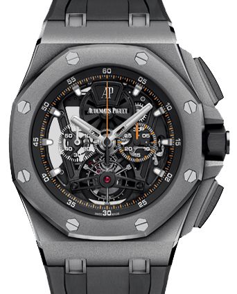 Audemars Piguet Royal Oak Offshore Tourbillon Chronograph 26407TI.GG.A002CA.01 Openworked Index Titanium Rubber 44mm Hand-Wound - BRAND NEW