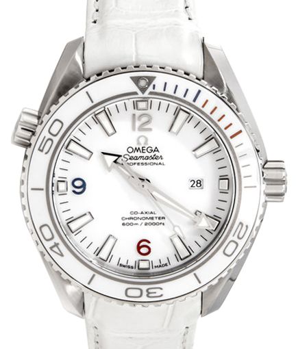 Omega 522.33.38.20.04.001 Planet Ocean 600M Co-Axial 37.5mm White Ceramic Stainless Steel Leather 