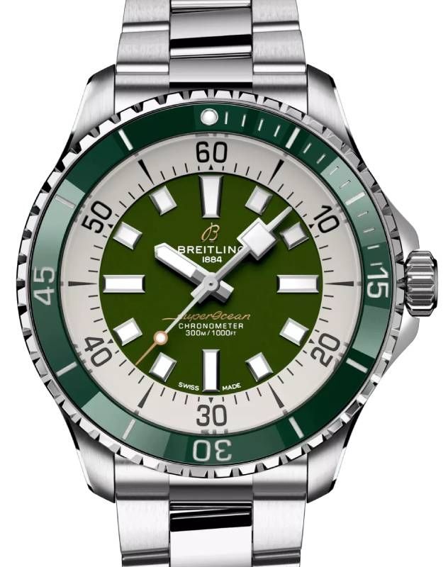Breitling Superocean Automatic 44 Stainless Steel Green Dial A17376A31L1A1
