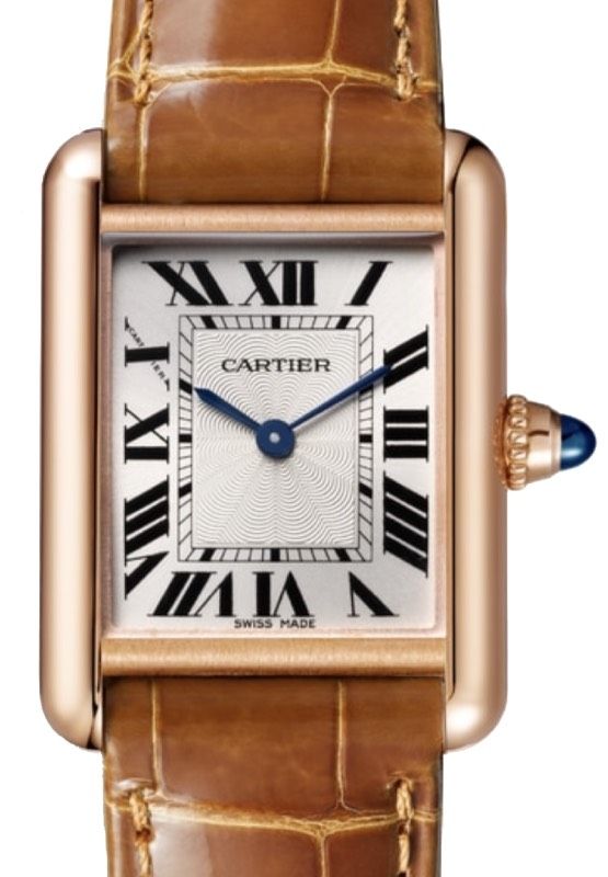 Cartier Tank Louis Cartier Small Manual Winding Rose Gold Silver Dial WGTA0010