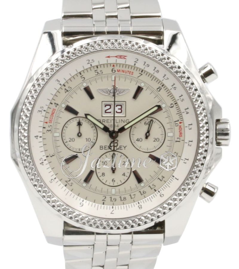 Breitling Bentley 6.75 A44362 Men's 48mm White Index Chronograph Stainless Steel 